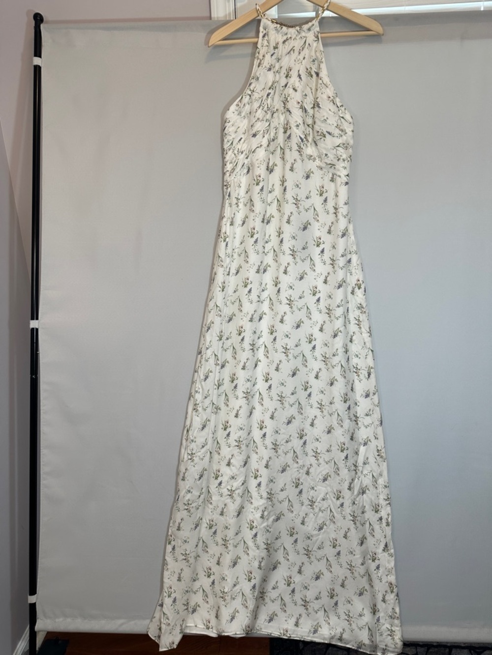 Rachel Zoe Olivia Grecian Goddess Gown Silk Blend Floral Halter Maxi Dress Sz 10 - Picture 6 of 8